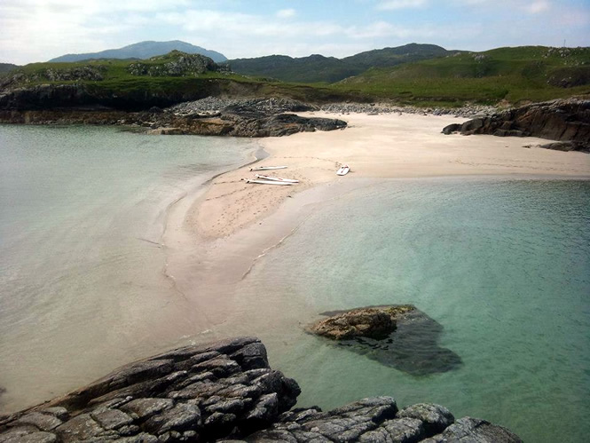 Stand up paddle boarding on Lewis and Harris. Outer Hebrides, Scotland 